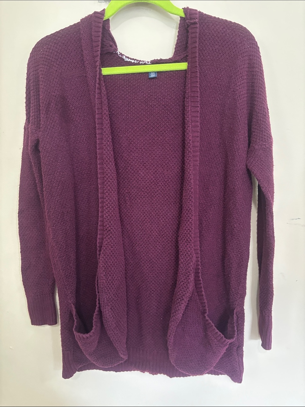 American Eagle Outfitters Open-Front Cardigan Sweater - Burgundy